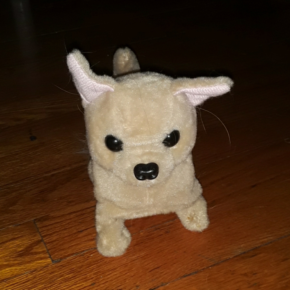 A toy stuffed chihuahua